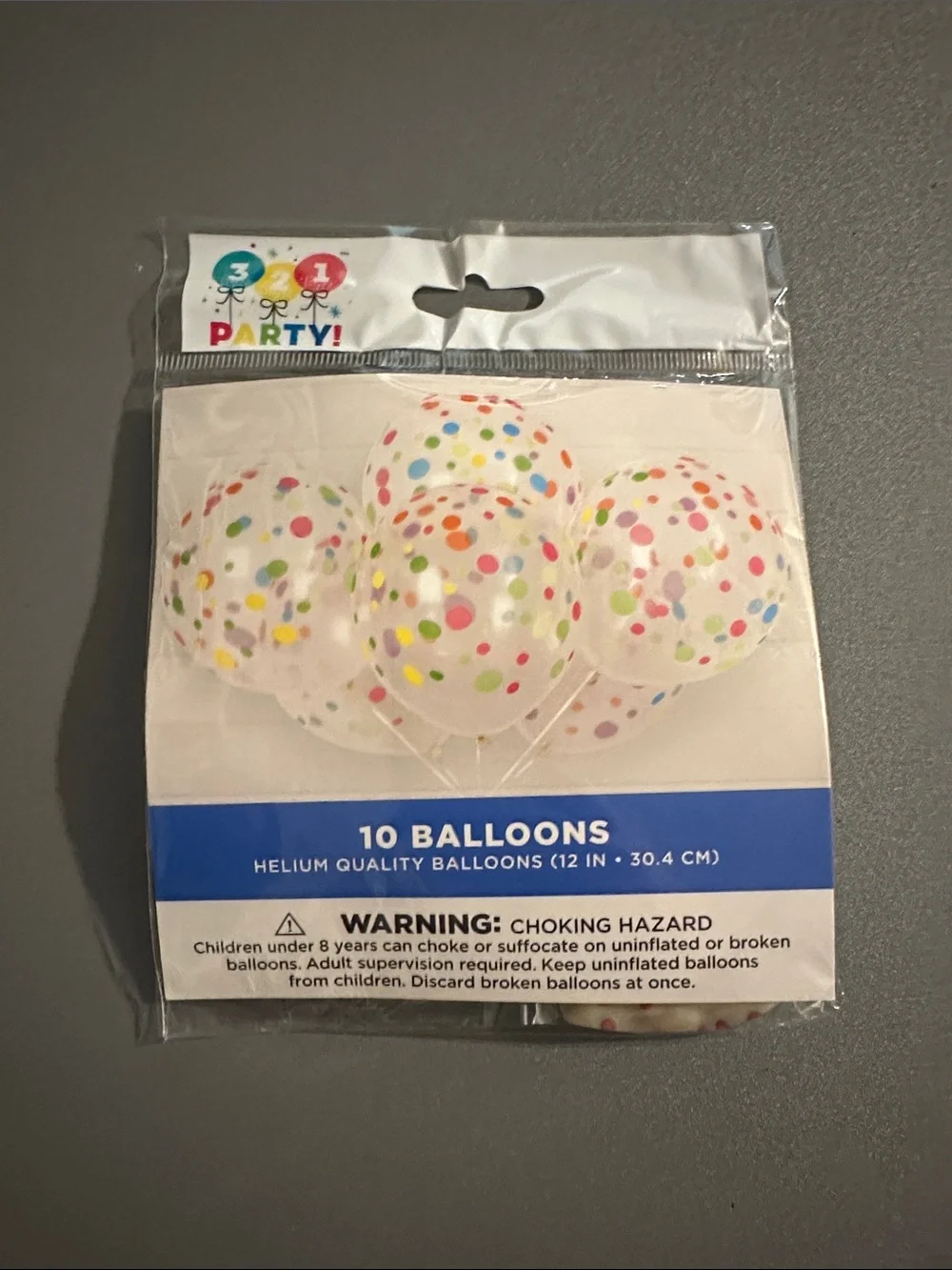 Confetti Dot White Latex Balloons - Pack of 10